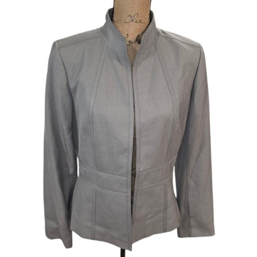 Calvin Klein Gray Fitted Career Blazer Jacket Professional Business Office 8 new